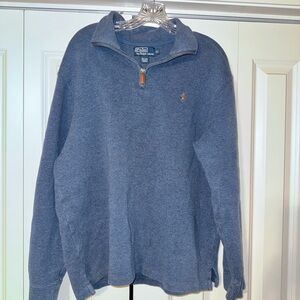 Ralph Lauren Polo Men's Blue Quarter -Zip Sweater